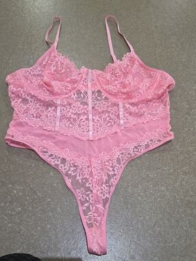 Pink Lace Bodysuit Teddy - Women’s Intimates